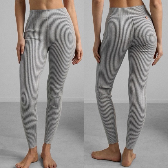 lunya Pants - Lunya Cozy Cotton Silk Ribbed Leggings Mellow Grey Heather